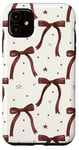 Coque pour iPhone 11 Ruban marron coquette girly esthétique