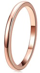 Three Keys Jewelry Women Wedding Bands 2mm Rose Gold Tungsten Carbide Ring with Jewels Domed Polished Infinity Unique for Her Size 7.5