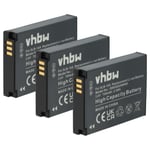 vhbw 3x Batterie compatible avec Scubapro Sea Dragon 4500, 5000 appareil photo (700mAh, 3,6V, Li-ion)