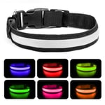 Nepfaivy Collier Lumineux Chien Rechargeable - Collier de Chien Lumineux avec Longueur Réglable pour Grands Chiens, Collier LED Chien 6 Couleur Changeante pour la Sécurité de Nuit