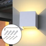 Randaco - Applique murale led IP65 Angle réglable Intérieur Lampe de couloir Applique extérieure 7W Blanc Blanc chaud