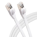 Maplin Ethernet Cable 15M White, Flat CAT6 Gigabit UTP LAN Network Cable RJ45 High-Speed 10Gbps Compatible with Laptop, PC, CCTV, PS4/5, Xbox, Switch, Modem, Router, Smart TV, Sky Box, WiFi Extender