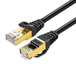 Eono Cat 7 Câble Ethernet, Réseau RJ45 Haut Débit 10Gbps 600MHz SFTP 8P8C Câbles de Connexion Patch Compatible avec PS5, Xbox, PC, TV, Routeur, Modems (Black, 10M/33FT)