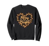 Merry and Bright Christmas Hearts and Lights Shine Design Sweatshirt