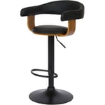 Chaise de bar réglable 62/84 cm en cuir synthétique noir - harold