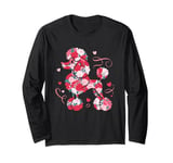 Cute Love Heart Roses Patten Valentines Day Poodle Long Sleeve T-Shirt