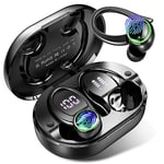 Wireless Earbuds, Bluetooth 5.3 Headphones with 4 ENC Noise Canceling Mic, 50H Playtime Stereo Wireless Earphones with LED Display, Over Ear Buds with Earhooks, IP7 Waterproof for Sport/Running/Gym