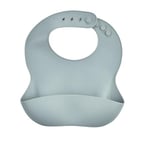 THERMOBABY - Bavoir En Silicone - Bavoir Bebe Avec Récupérateur - Bavoir Souple - Bavoir Ajustable Et Facile à Nettoyer - Gris Charme