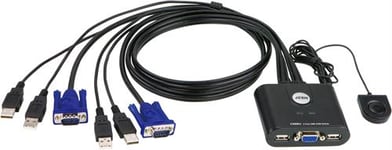 ATEN KVM-switch, 1 konsol styr 2 datorer, HD15/USB