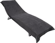 ? Coussin De Chaise Longue En Tissu Ponge - Serviette De Plage Avec Capuche - 100 % Coton Bio (Anthracite/Anthracite)