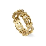 Gucci Flora 18ct Yellow Gold Diamond Pave Ring D - J