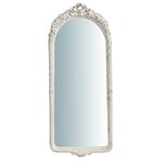 Biscottini Miroir Mural Salle de Bain et Chambre 70x3x29 cm | Miroir d'entrée Murale avec Crochets | Miroir Blanc