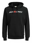 Jack & Jones Mens Corp Logo Hoody - Black - Large