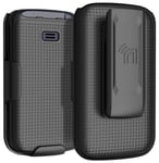 Grid Case Hard Cover and Belt Clip Holster for Alcatel TCL Flip 2 Phone (T408DL)