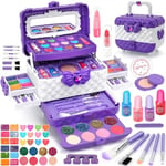 Aureyung Maquillage Enfant Fille, Lavable Coffret Maquillage Enfant, Palette Maquillage Enfant, Jouet Enfant 3 4 5 6 7 8 9 10 Ans Fille Jeu Fille, Cadeau Noël Anniversaire Fille 3 4 5 6 7 8 9 10 Ans