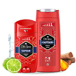 Old Spice Mens Deodorant Stick and Shower Gel For Men, Captain, Aluminium Free, 48H Long Lasting Scent VALUE PACK 85ml + 675ml