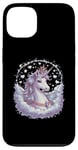 Coque pour iPhone 13 licorne imaginative avec des étoiles