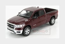 1:24 Welly Dodge Ram 1500 Double Cabine Pick-Up 2019 Bordeaux WE24104MR Model