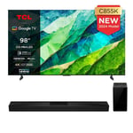 TCL 98C855K 98 Inch C855K 4K UHD QLED Mini LED Smart TV and Q75H 5.2.1ch Dolby Atmos Soundbar with Subwoofer Bundle 2024