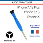 Tournevis Y 0.6 mm TRIWING IPHONE  APPLE IPHONE 7 - 7 PLUS - WATCH  Démontage  Nappes  Tri wing.