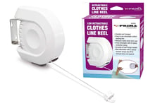 Retractable Clothes Reel Washing Line Wall Mounted Outdoor Drying Garden 12m