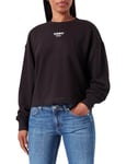 Tommy Jeans Women's Sweatshirt Cropped Logo no Hood, Black (Black), S