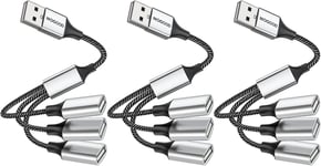 Lot de 3 adaptateurs USB C vers USB, Adaptateur USB A vers USB C, convertisseur USB C pour MacBook Pro 2021 MacBook Air 2020/2018 Microsoft Surface Go, Samsung Galaxy S20 S21 S22 et Plus.[G1372]