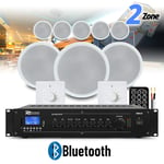 8x Ceiling Speakers Bluetooth Amp 100V Line Multizone Beauty Tanning Salon Setup