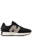 New Balance Womens 327 Trainers - Black, Black, Size 7.5, Women