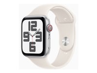 Apple Watch Se (Gps + Cellular) - 2A Generation - 44 Mm - Stjärnljusaluminium - Smart Klocka Med Sportband - Fluoroelastomer - Starlight - Bandstorlek: M/L - 32 Gb - Lte, Wi-Fi 4, Bluetooth - 4G - 33 G