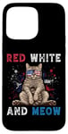 Coque pour iPhone 15 Pro Max Rouge Blanc Et Miaou