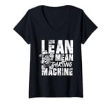 Womens Lean Mean Darting Machine - Darts Darter Dartboard Player V-Neck T-Shirt