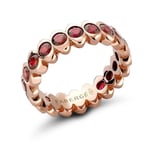 Faberge Colours of Love Cosmic Curve 18ct Rose Gold Ruby Eternity Ring - 56