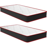 Bolli - Matelas Lot 2 90x200 - Épaisseur 16cm - Luxe Matelas de Lit d'Adulte et d'enfant - Mousse à Mémoire - 7 Zones de Confort Mousse Mémoire