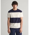 Gant Mens Short Sleeve Bar Stripe T-Shirt - Dark Blue - Size X-Large