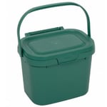 Addis Everyday Kitchen Food Waste Compost Caddy Bin, 4.5 Litre, Sage Green