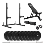 Masterfit 200 Squat Rack Bumper Styrkepakke - 90 kg