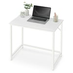 Vasagle - Bureau, Table, Poste de Travail, pour Bureau, Chambre, 50 x 80 x 76 cm, Style Moderne, Cadre en Métal, Blanc Érable