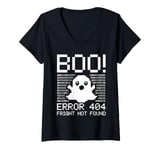 Womens Boo! Code Error 404 - Fright Not Found Funny Coder Halloween V-Neck T-Shirt