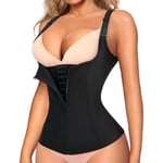 Midjetränare Korsett för Kvinnor Mage Kontroll Sport Träning Body Shaper Svart L