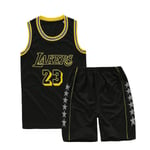 Lakers #23 Lebron James Jersey No.23 Basket Uniform Set Barn zV Black XL (150-155cm)