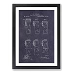 Big Box Art Toilet Roll Patent Dark Framed Wall Art Picture Print Ready to Hang, Black A2 (62 x 45 cm)