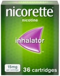 Nicorette 15mg Inhalator With 36 Cartridges Pack of 6 Stop Smoking Aid
