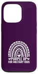 Coque pour iPhone 13 Pro Purple Up For Military Kids Sensibilisation Militaire Enfant Arc-en-ciel