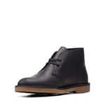 Clarks Desert Boot Bushacre 3, Bottine Chukka Homme, Cuir Noir, 43 EU