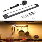 WOBANE Under Cabinet Lighting,Hand Wave Sensing,Plug in LED Light Bar,30cm Super Bright Cabinet Lights Kit for Kitchen,Counter,Shelf,Desk,Workbench,2700K Warm White,1 Panel,5W,12V,280lumen,Black