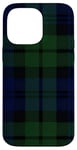 Coque pour iPhone 14 Pro Max Plaid écossais vert noir