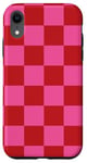 Coque pour iPhone XR Rose, rouge, damier, carreaux