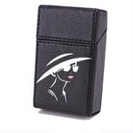 Etui Boite en Cuir Paquet De Cigarette Noir Lady Lunette