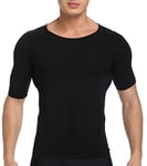 SLIMBELLE® Débardeur Gainant T-Shirt Amincissant pour Hommes Minceur Body Shaper sous-Vêtements - Maillot de Corps Compression pour Perdre du Poids Ventre Plat,Noir,2XL (Taille 105-115CM)